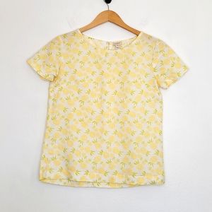J. Crew lemon linen cotton top women's size xxs. Chest 18" length 22.5" …